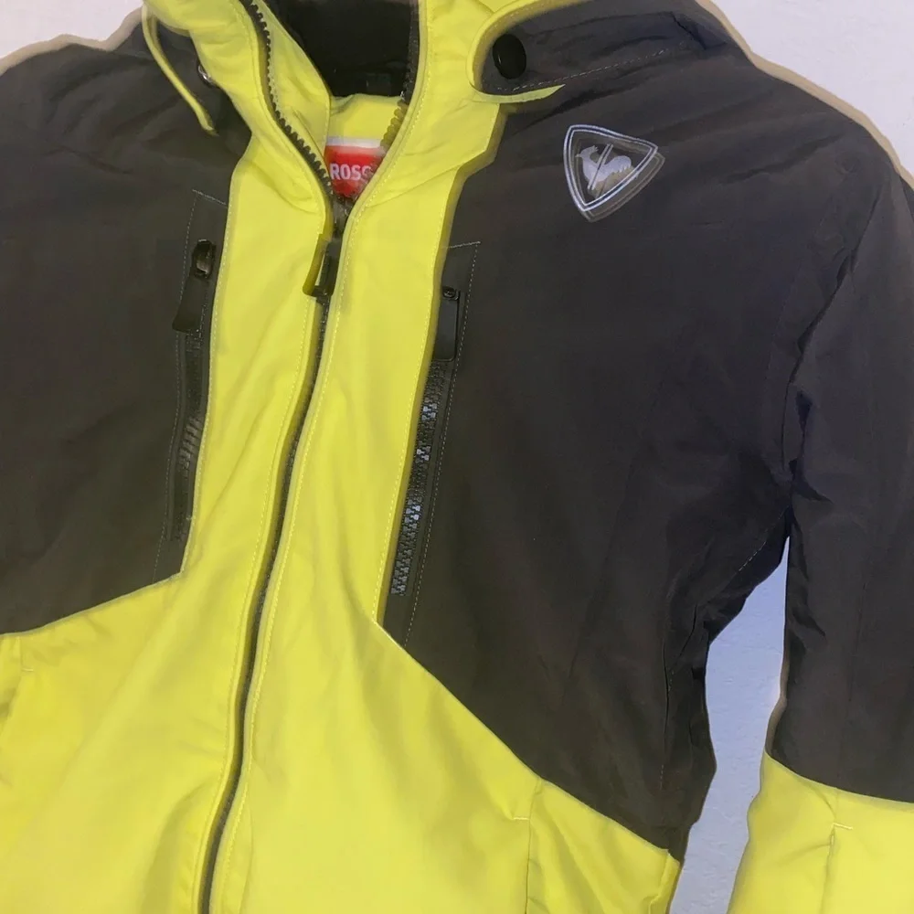 Rossignol Juniors Insulated Waterproof Olive Green Yellow Ski Gorpcore Jacket 8